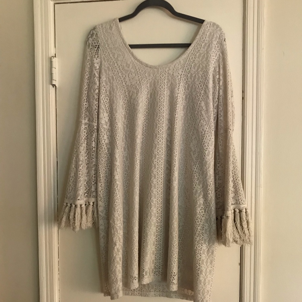 Long Sleeve Off White Dress